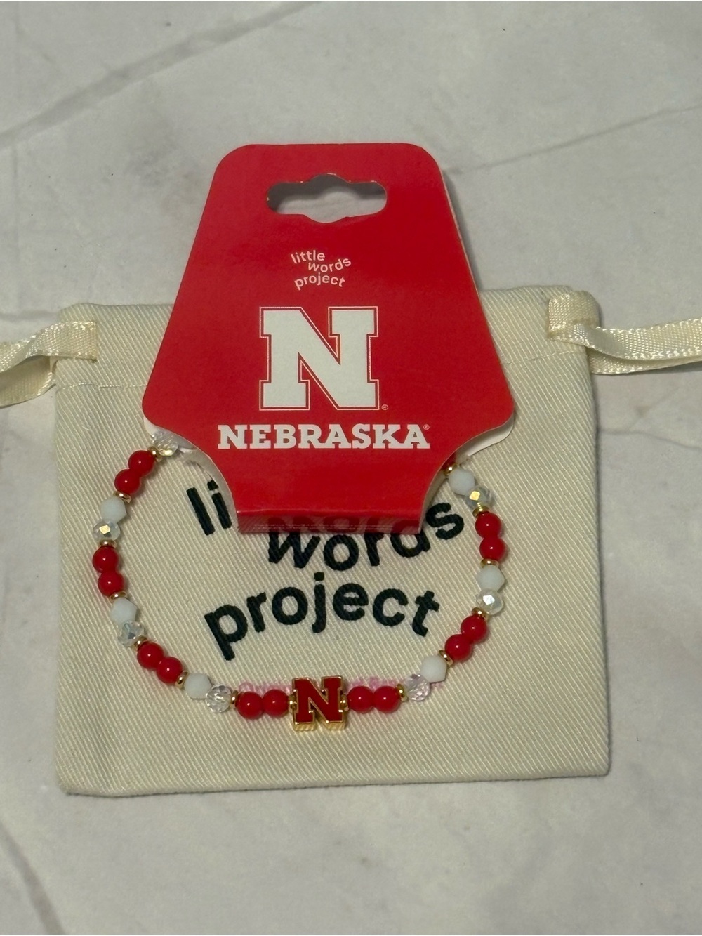 Little Words Project Nebraska “N” Beaded Bracelet